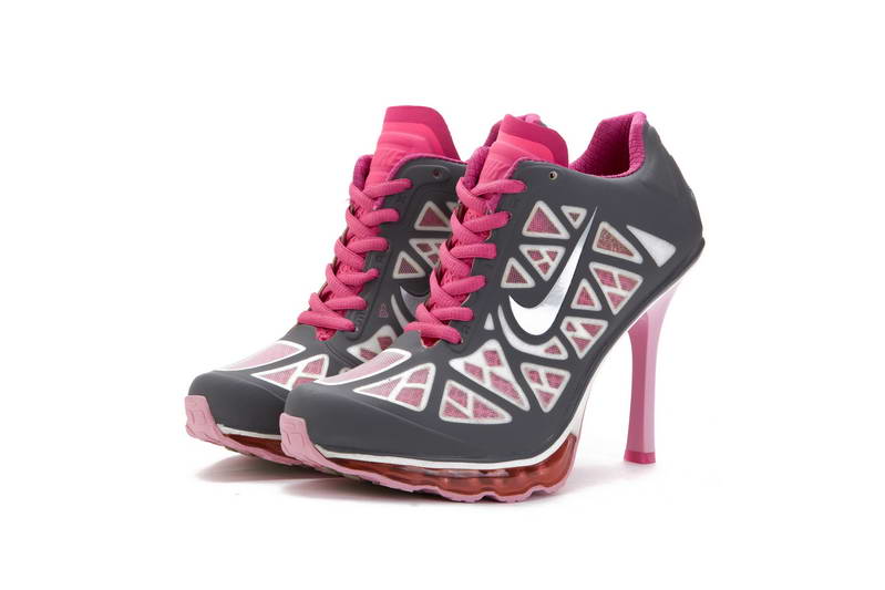Nike Air femmes d amortissement talons bottes gris rose (1)